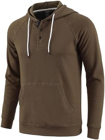 Men's Midweight Vintage Soft Pocket Active Hiking Pullover Hoodie Sweatshirt Jacket