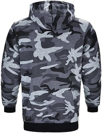 Men's Casual Fall/winter Camouflage Hoodie Zipper Hoodie Coat Zip up Hoodie Dress